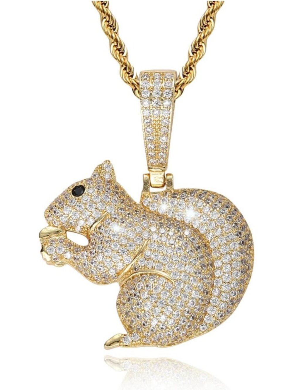 Squirrel Pendant Necklace for Men - Unique Gather & Grow Design, Perfect Gift